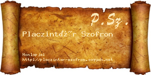 Placzintár Szofron névjegykártya